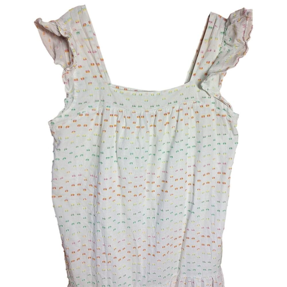 Draper James RSVP rainbow clip-dot tiered midi dress Cottagecore minimalist - Picture 2 of 6